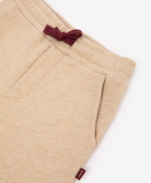 Gulliver Beige Fleece Jogger Pants with Elastic Waistband for Baby Boy-Dachshund