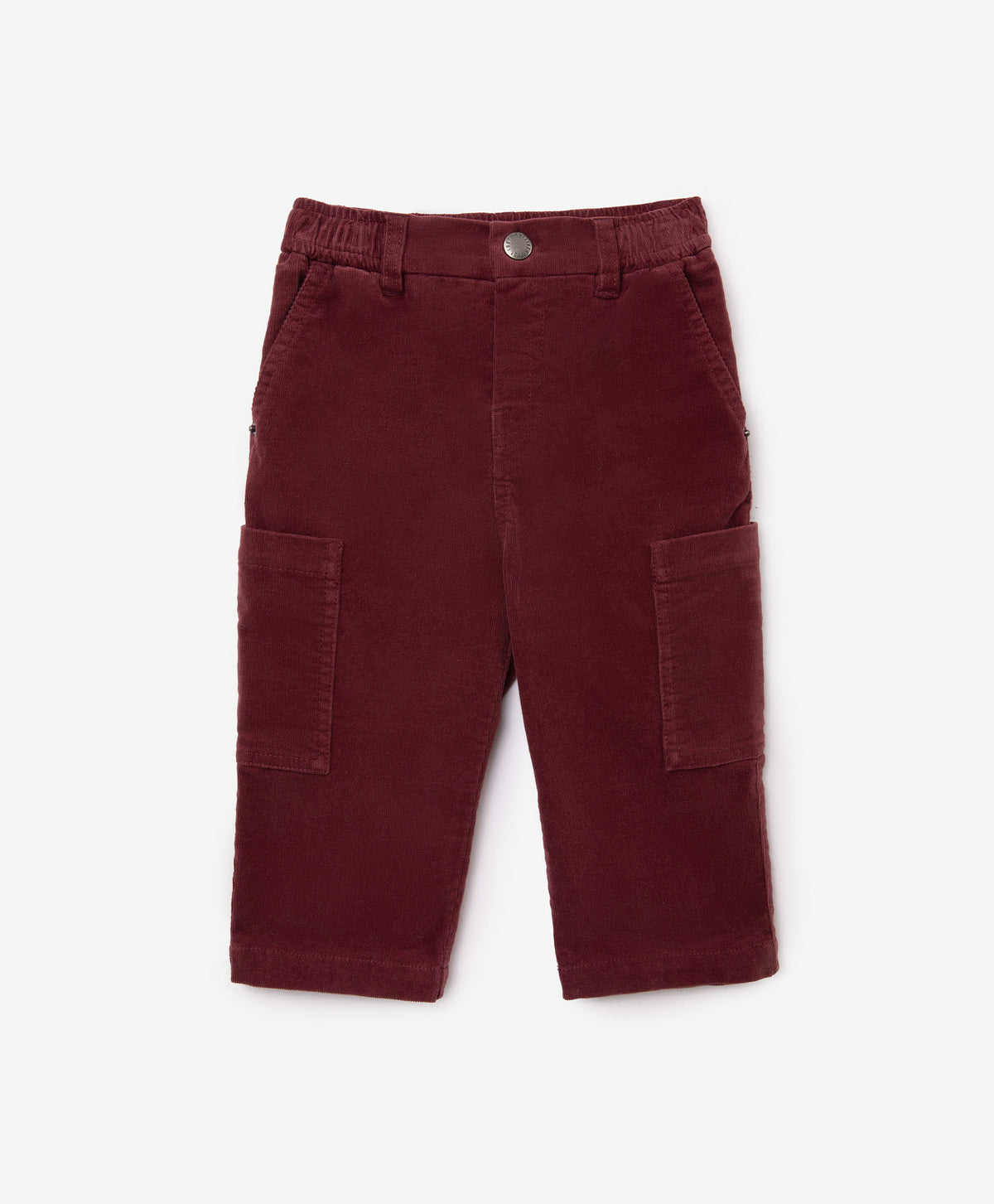Gulliver Burgundy Micro-Corduroy Pants with Elastic Waistband for Baby Boy-Dachshund