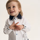 Gulliver White Knitted Shirt with Snap Buttons for Baby Boy-Dreamer