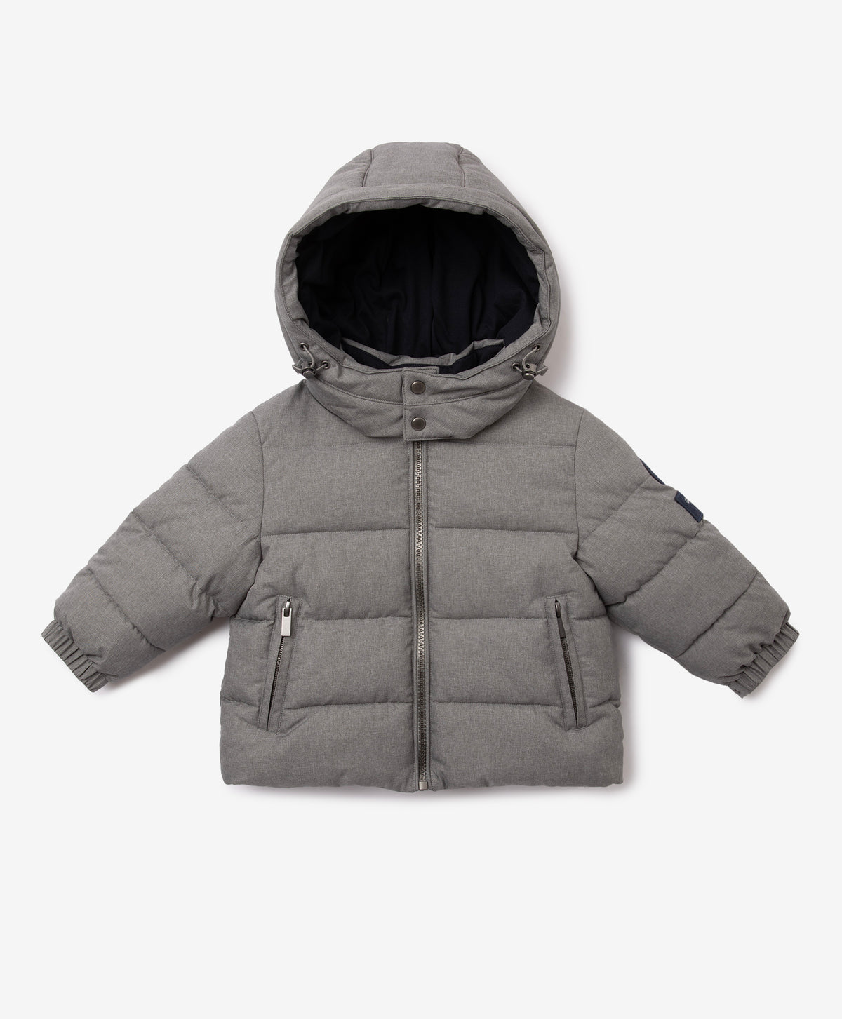 Gulliver Gray Melange Demi-Season Hooded Jacket for Baby Boy-Dreamer