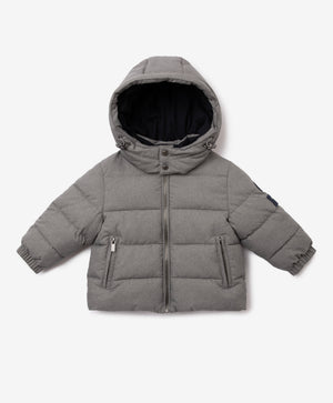 Gulliver Gray Melange Demi-Season Hooded Jacket for Baby Boy-Dreamer