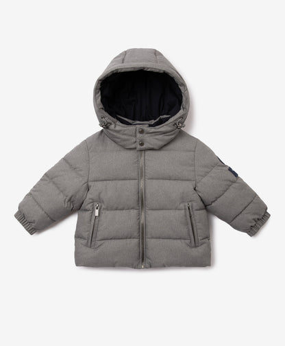 Gulliver Gray Melange Demi-Season Hooded Jacket for Baby Boy-Dreamer