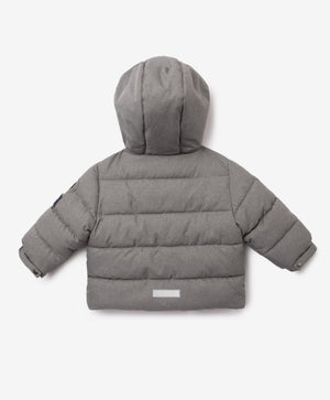 Gulliver Gray Melange Demi-Season Hooded Jacket for Baby Boy-Dreamer