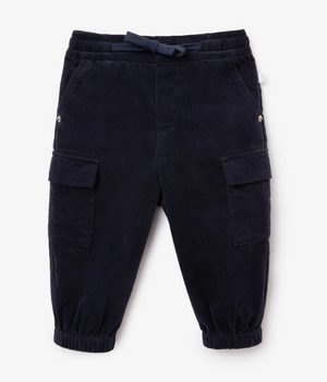 Gulliver Blue Micro-Corduroy Cargo Jogger Pants for Baby Boy-Dreamer
