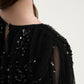 Gulliver Black Mesh Dress with Sequins for Girls-Party Art Deco