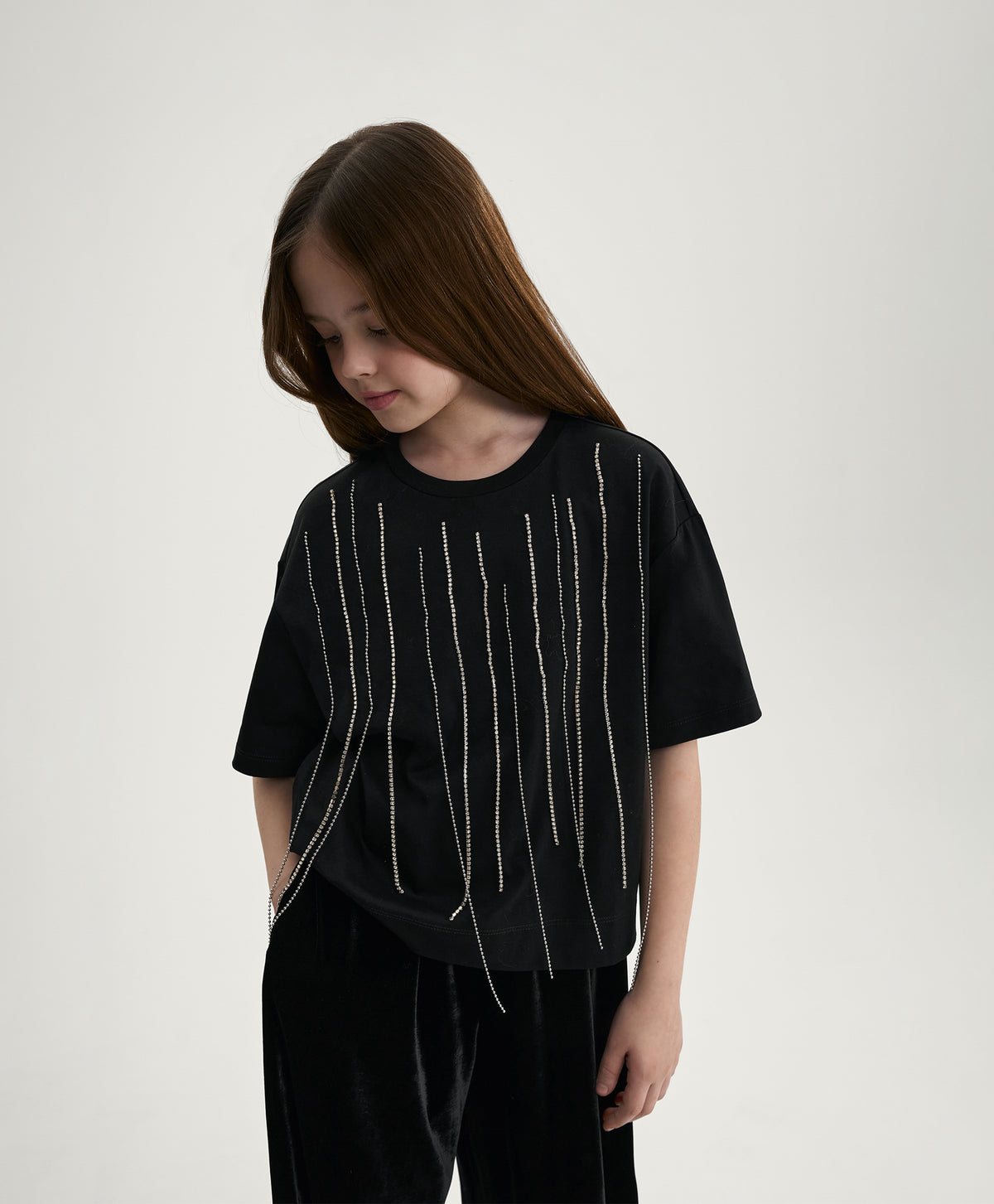 Gulliver Elegant Black T-Shirt for Girl Junior- Party Art Deco