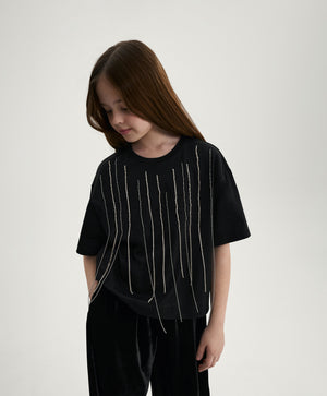 Gulliver Elegant Black T-Shirt for Girl Junior- Party Art Deco