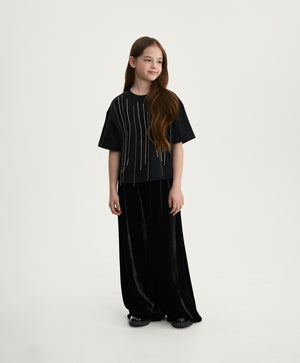 Gulliver Elegant Black T-Shirt for Girl Junior- Party Art Deco