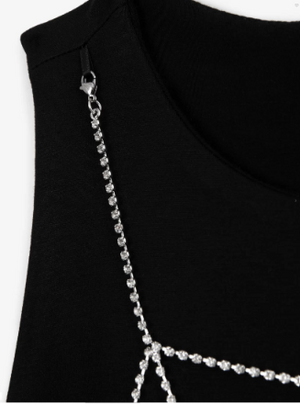 Gulliver Black Jumpsuit with Crystal Details for Girl Junior- Party Art Deco