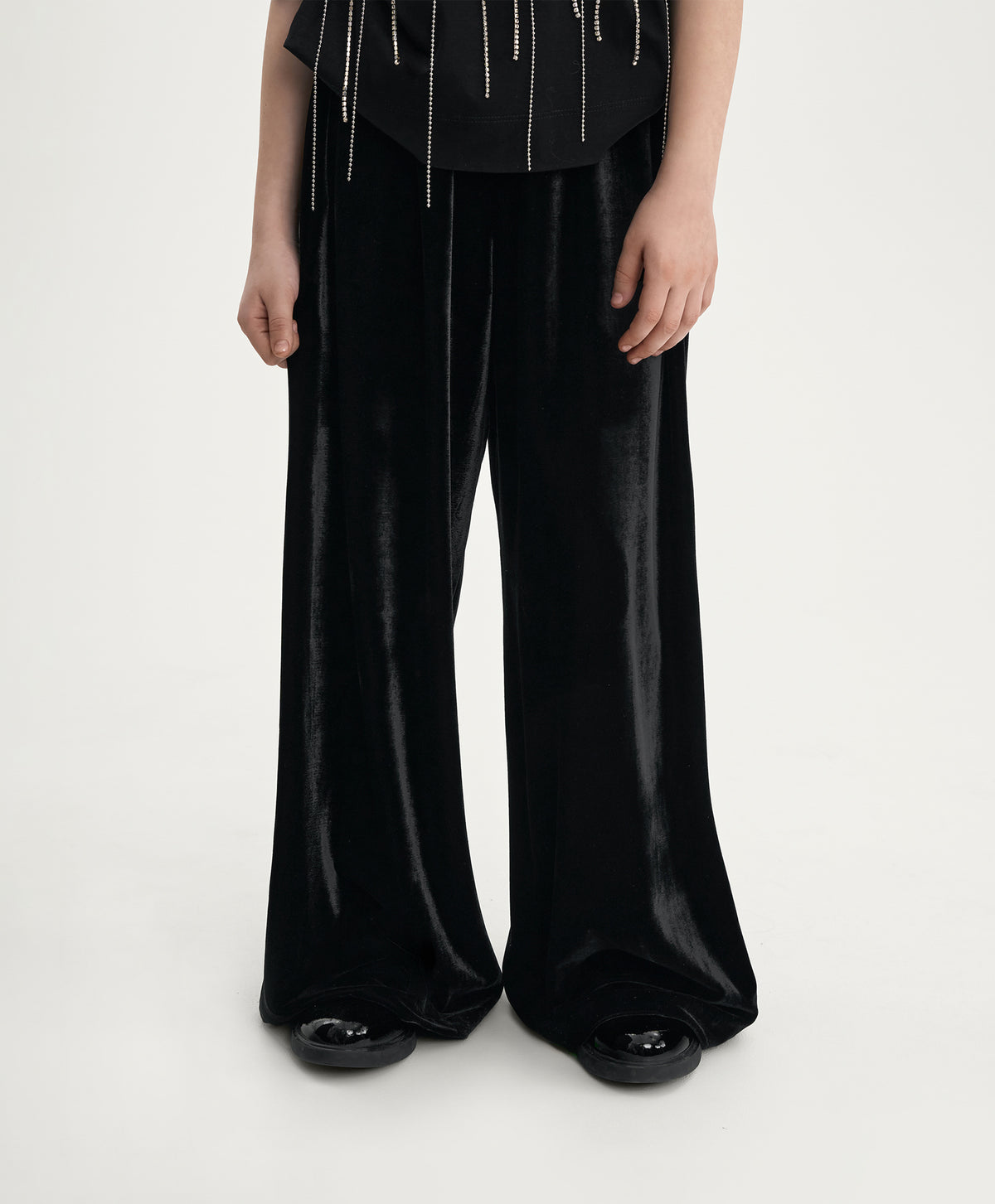 Gulliver Black Velour Pants for Girl Junior- Party Art Deco