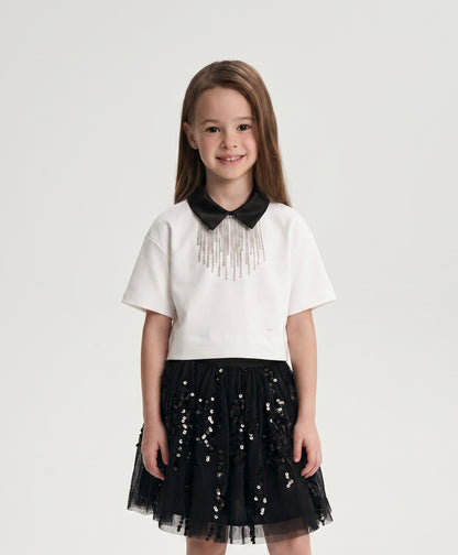 Gulliver Elegant White Blouse – for Girl Mini- Party Art Deco
