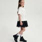 Gulliver White Layered-Effect Dress with Rhinestone Mesh for Girl Mini- Party Art Deco