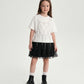 Gulliver White Layered-Effect Dress with Rhinestone Mesh for Girl Mini- Party Art Deco