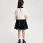 Gulliver Black Mesh Skirt with Sequins for Girl Mini- Party Art Deco