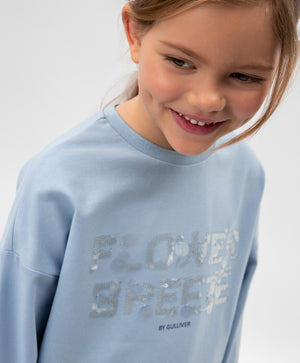 Gulliver Light Blue Long Sleeve T-Shirt for Girls - Mini
