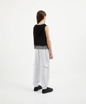 Gulliver White Jogger Pants with Elastic Waist for Girl Junior-Ballet