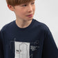Gulliver Blue oversized T-shirt for boys with decorative elements