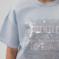 Gulliver Oversized T-shirt for girls with transparent sequins decor blue