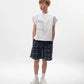 Gulliver White oversized tank top for boys with a print