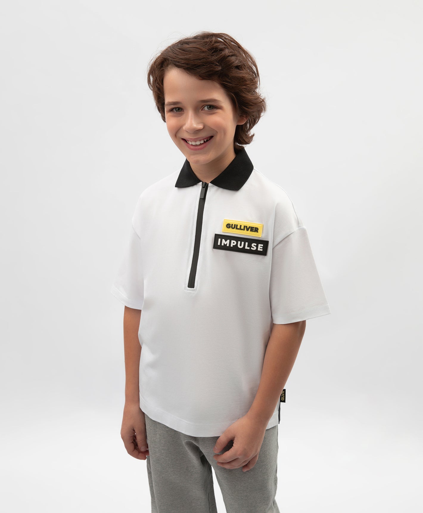 Gulliver White Short Sleeve Polo for Boys - Junior