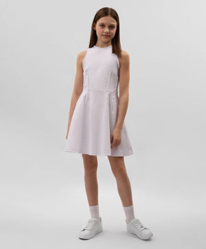 Gulliver White Short Sleeve Dress for Girls - Junior