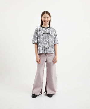 GulliverWhite Oversized Short Sleeve T Shirt for Girl Junior-Ballet