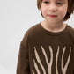 Gulliver Brown long sleeve top for boys with layered-look effect