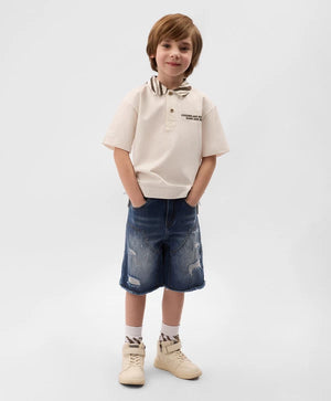 Gulliver White Short Sleeve Polo for Boys - Mini