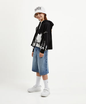 Gulliver Multicolor Hoodie with Abstract Print for Girl Junior-Hot Heart