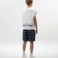 Gulliver White oversized tank top for boys with a print