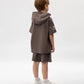 Gulliver Brown hooded T-shirt for boys in a relaxed oversized fit, made of organic cotton with a print