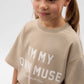 Gulliver Beige Short Sleeve T-Shirt for Girls - Mini