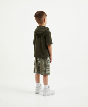 Gulliver Khaki Hooded Polo  T-Shirt for Boy Mini-Expedition