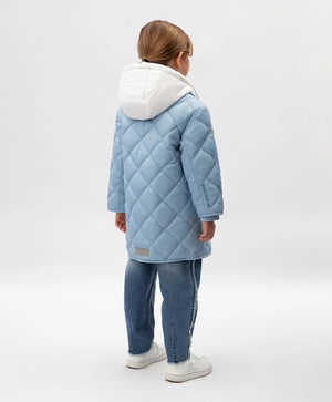 Gulliver Light Blue Demi-Season Short Coat for Girls - Mini