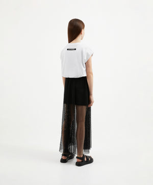Gulliver Black Mid-Rise Maxi Mesh Skirt for Girl Junior-Ballet