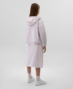 Gulliver White Hooded Sweatshirt With Zipper for Girls - Junior