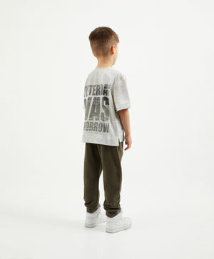 Gulliver Olive Short Sleeve T-Shirt for Boys with Print for Boy Mini-Expedition
