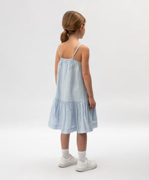 Gulliver Light Blue Short Sleeve Dress for Girls - Mini