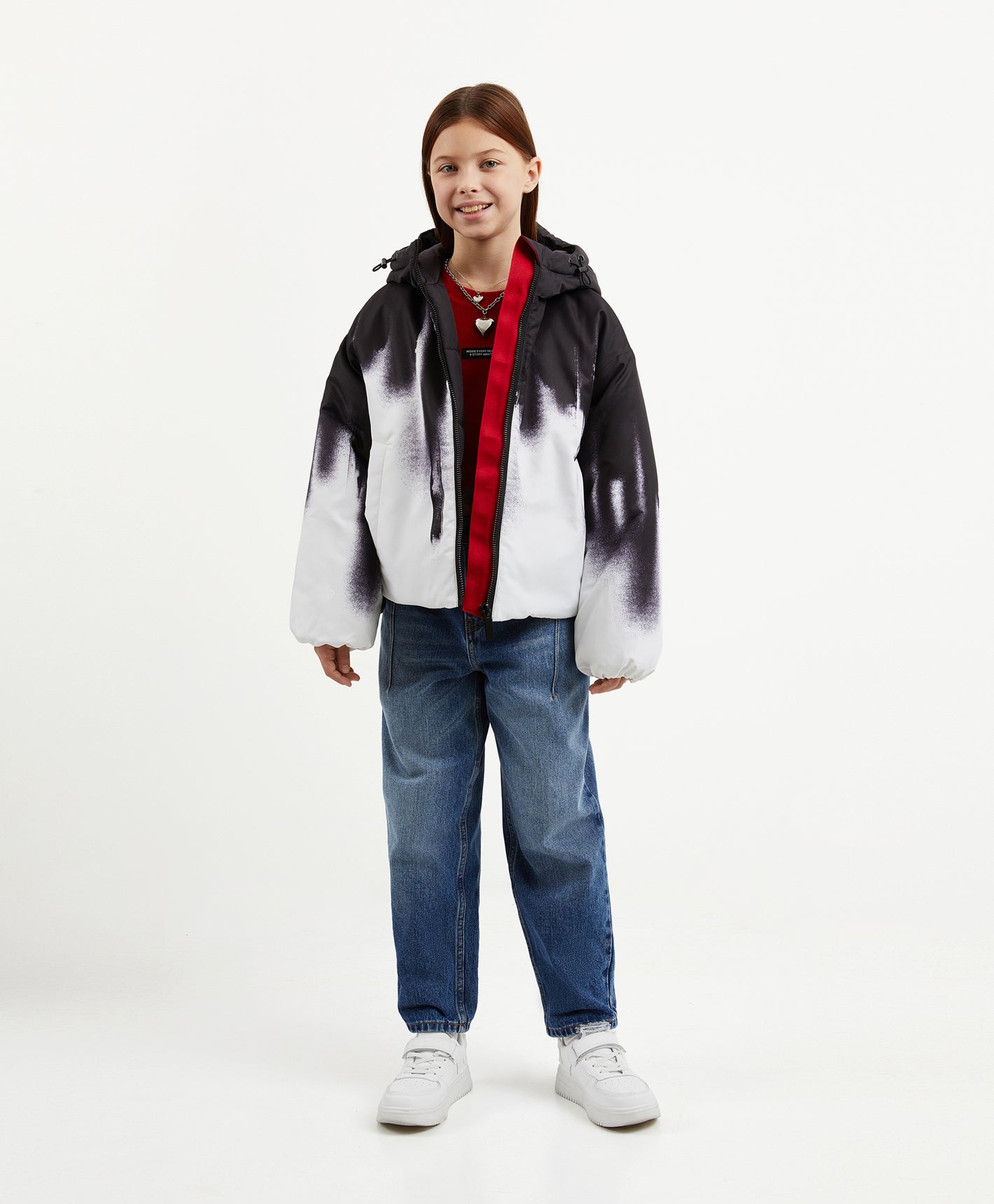 Gulliver  Multicolor Insulated Hooded Jacket for Girl Junior-Hot Heart