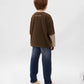 Gulliver Brown long sleeve top for boys with layered-look effect