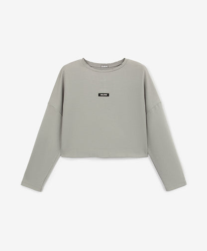 Gulliver Gray Cropped Long Sleeve T-shirt for Girl Junior-Arboretum
