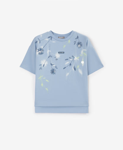 Gulliver Light Blue Short Sleeve T-Shirt for Girls - Mini