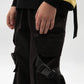 Gulliver Black jogger pants for boys with a print and cargo pockets