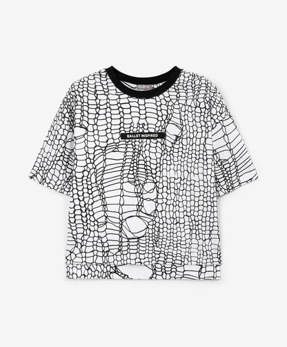 GulliverWhite Oversized Short Sleeve T Shirt for Girl Junior-Ballet