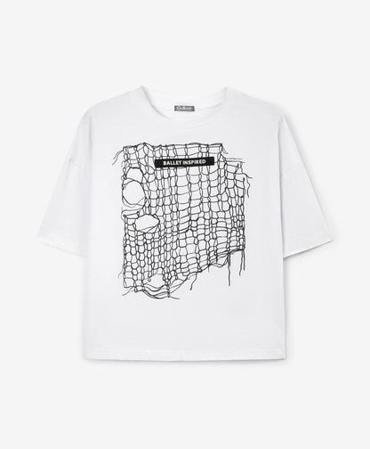 Gulliver White Short sleeves T-shirt for Girl Junior-Ballet