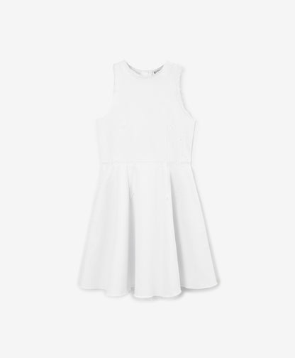 Gulliver White Short Sleeve Dress for Girls - Junior