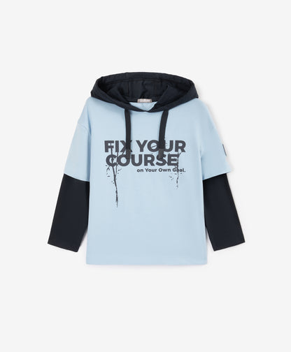Gulliver Light Blue Long Sleeve T-Shirt for Boys - Mini