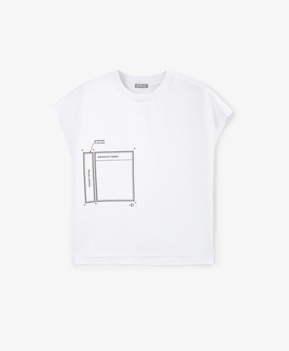 Gulliver White oversized tank top for boys with a print