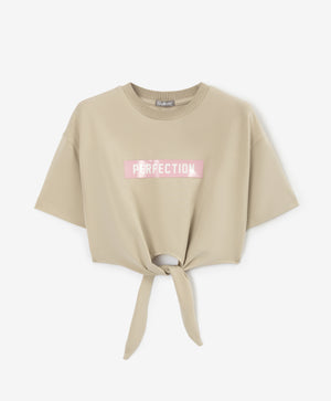 Gulliver Beige Short Sleeve T-Shirt for Girls - Mini