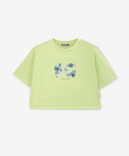 Gulliver Light Green Short Sleeve T-Shirt for Girls - Mini